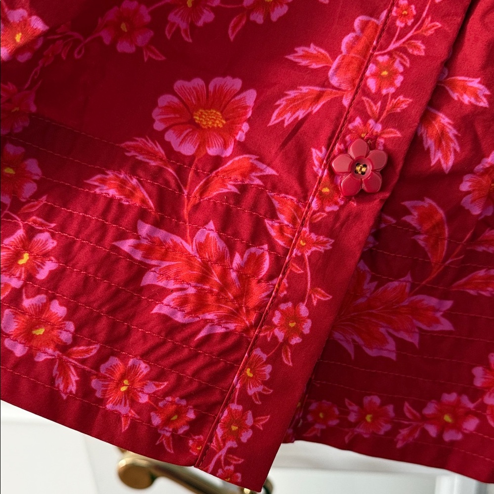 FARM Rio Floral Red Puff-Sleeve Dress NWOT - Picture 3 of 15
